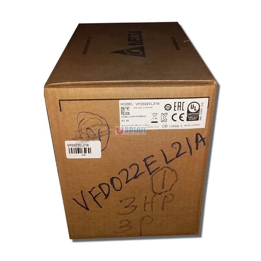 Delta Variable Frequency Drive VFD022EL21A-3PH-240V-2.2KW-3HP