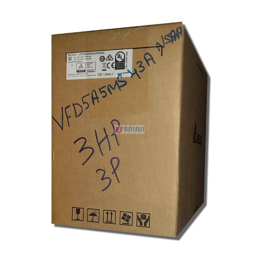 Delta Variable Frequency Drive VFD5A5MS43-ANSAA-3PH-480V-2.2KW-3HP
