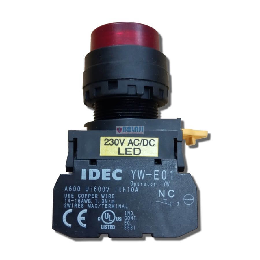 IDEC Emergency Button YW-E01-RED-230V-AC-or-DC