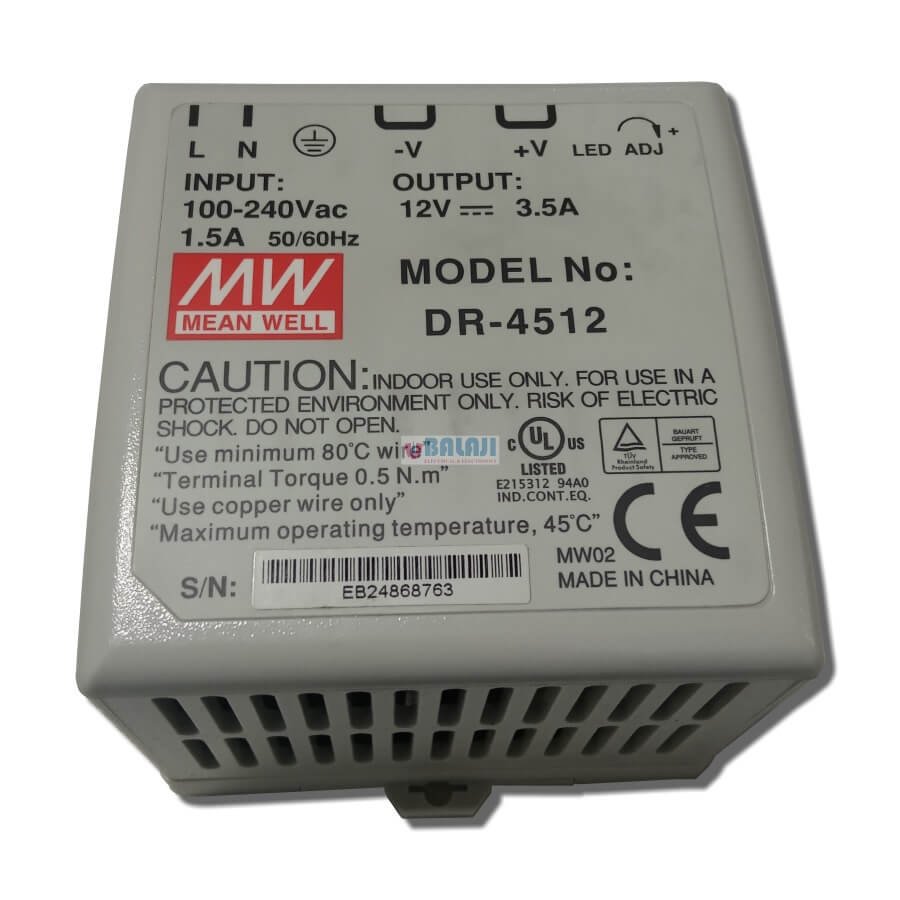 Meanwell Din Rail Power Supply DR-45-12-3.5A