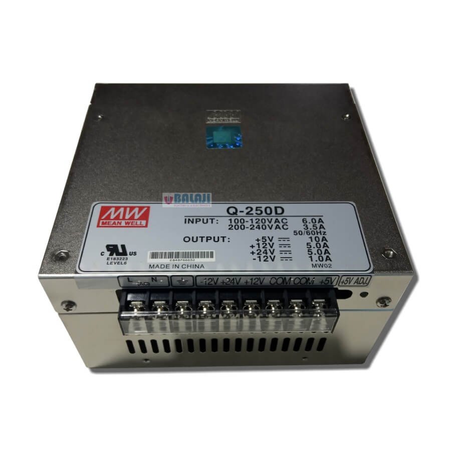 Meanwell Switching Power Supplies Q-250D-5V=10A-12V=5A-24V=5A,-12V=0.5A