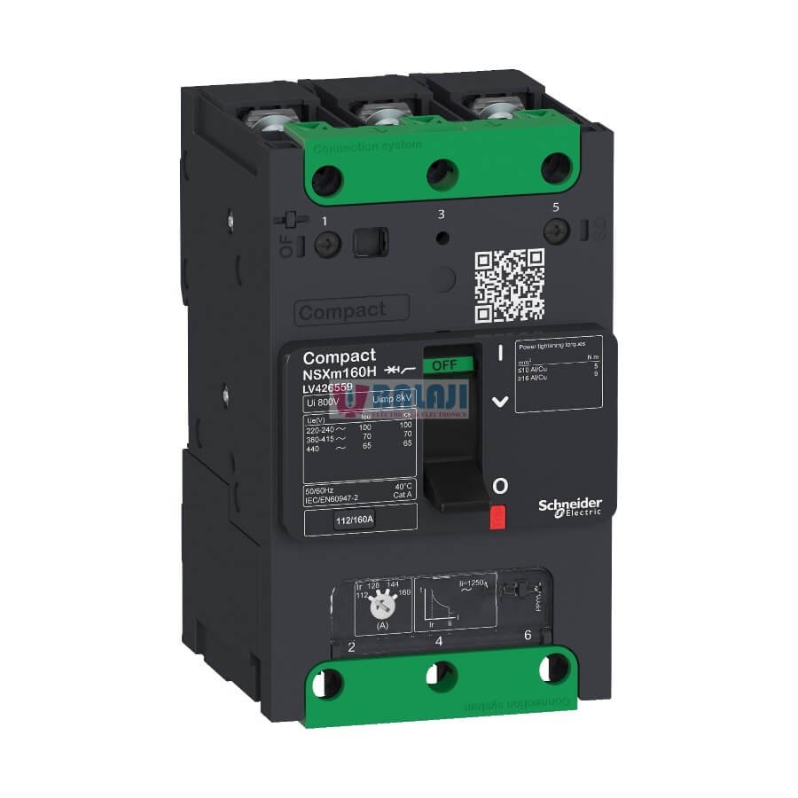 Schneider Circuit Breaker LV426259-25-kA-at-415-VAC-3P-160-A-rating-TMD-trip-unit