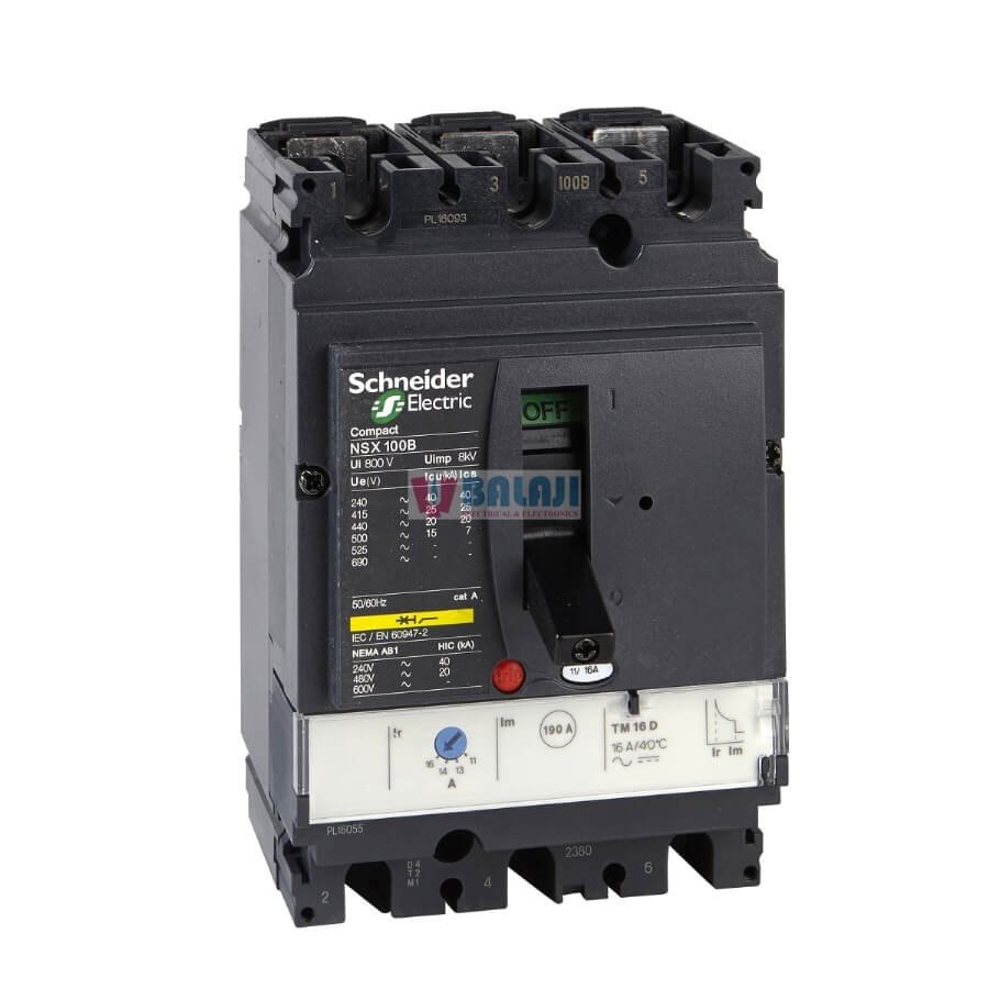Schneider Circuit Breaker LV429557  25 kA-at-415-VAC-TMD-trip-unit-16-A-3-poles-3d