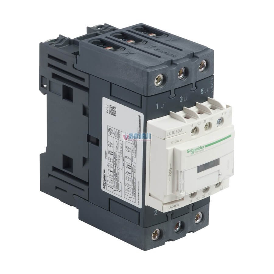 Schneider Contactor LC1D50A-3P-3-NO-440-V-50-A-24-V-DC