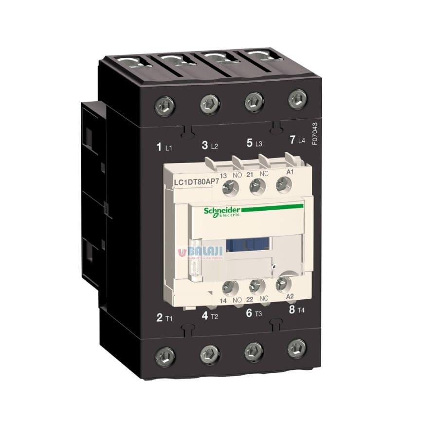 Schneider Contactor LC1DT80A-4P-4-NO-440V-80A-220V-AC-50-60-Hz