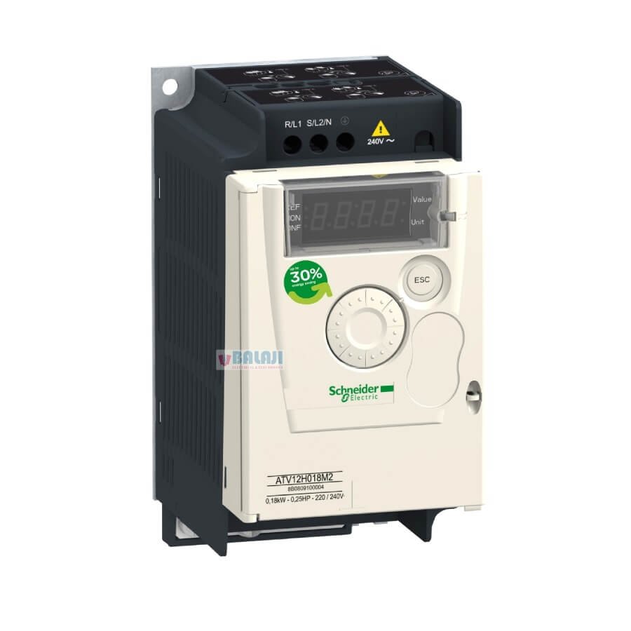 Schneider Electric ariable Speed Drive ATV12H037M2 0.37kW-0.55hp-200-240V-1ph