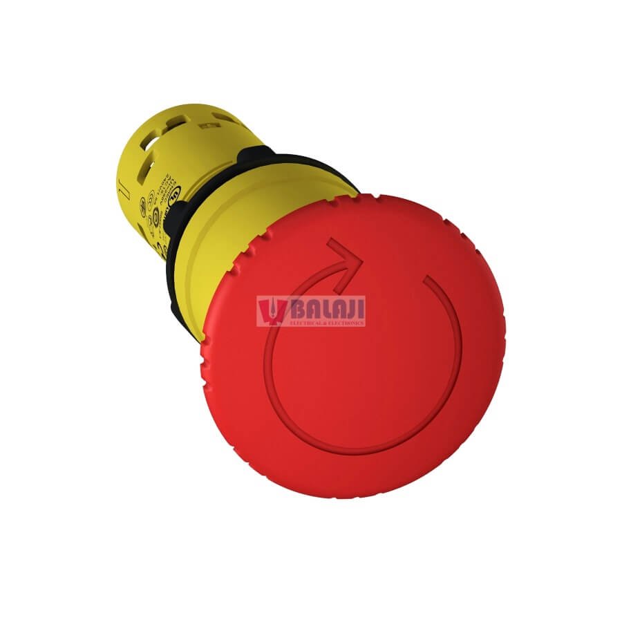 Schneider Monolithic Emergency Stop XB7NS8442 Ø40, Ø22, latching turn to release, 1 NC