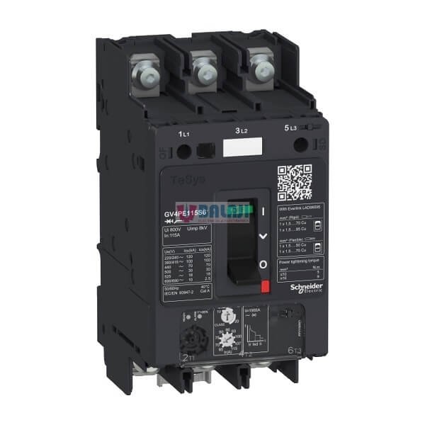 Schneider Thermal Magnetic Circuit Breaker GV4PE07N6-7A-1.5-3KW
