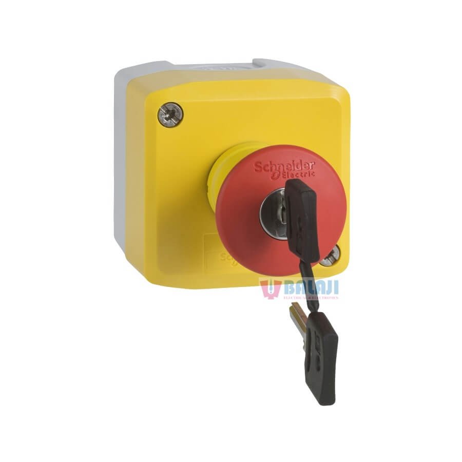 Schneider Yellow Station XALK188E  Ø40 key release 1NO+1NC